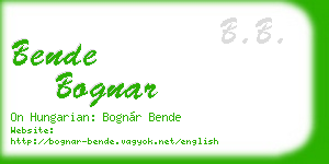 bende bognar business card